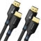 Stouchi HDMI Cable 8K 2m, Ultra HD 48 Gbp/s High Speed 8K60hz 4K120hz 144Hz 165 Hz RTX 3080 DSC eARC Dynamic HDR10 4: 4: 4 HDCP 2.2 & 2.3 Dolby, Compatible with TV / PS5 / Xbox Black,2 Packs