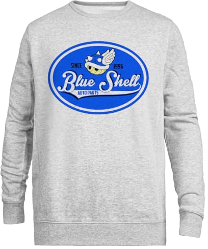 Blue Shell Auto Parts Pull Gris Simple Unisexe Crewneck