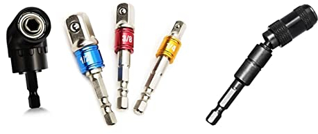 PLACKE 1Pcs Magnetschraube Bohrspitze Drill & 1 Set 14Inch 3 / 8Inch 1 / 2Inch Schlagbohrmaschine-Buchse Adapter-Bit-Erweiterung Adapter