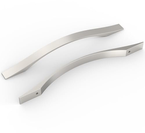 FURNIWARE 10 Stück Schrankgriffe, Möbelgriffe Gebürstetes Satin-Nickel 192mm Lochabstand Küchengriffe Griffe Möbel Schubladengriffe Griffe für Küchenschränke Schränke Schubladengriffe