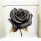 WC-Deckelaufkleber, Motiv: schwarze Rose, Blume, Schmetterling, Frühling, Blume, Blatt, Schmetterling, wasserdicht, WC-Deckel, Tanksitz-Aufkleber, Spülkasten, selbstklebend, Badezimmer-Wandaufkleber
