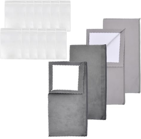 Dokeno Gamuza Limpia Plata, 4 Piezas Paño de Limpieza de Plata Paño Pulidor de Plata paño Limpiador de Joyas de Plata de Doble Cara para Limpiar Oro Amarillo Platino