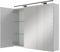 Planetmöbel ARIA Spiegelschrank Bad mit Beleuchtung 90 cm breit | Badschrank hängend mit Spiegel | Weiß Grau, mit Leuchte und Steckdose, Spiegelschrank Gäste WC 90 x 70 x 16 cm