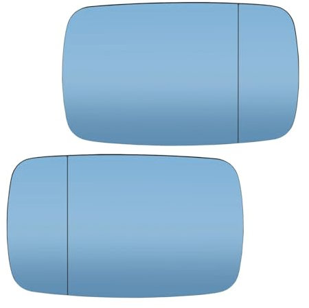 WEFOLCC Rearview Door Side Wing Mirror Glass For B&MW 3 5 Series E39 E46 320i 330i 325 525i 1997-2005 Blue Rear View Stick On With Glue Glass For Car Mirrors(A pair)