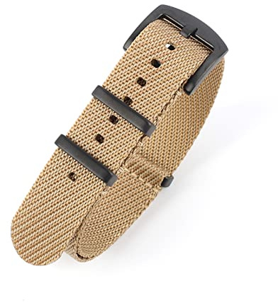 JUANZD NATO Zulu Uhrengurt 20mm 22mm Streifen Nylon Uhrenband Ersatz Armbanduhrband Kompatibel mit Tudor Nato Strap(Khaki 2,22mm)