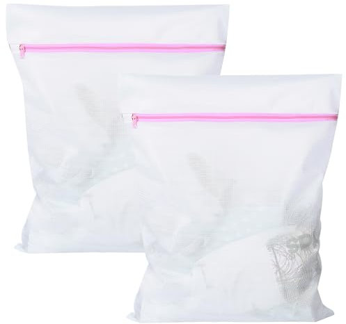 2 Pezzi Sacchetti Lavatrice Biancheria, Sacchetto Lavatrice 30 x 40 cm, Retina per Lavatrice con Cerniera Nascosta, Ideali per Prevenire Deformazioni e Sgualciture dei Tessuti Delicati