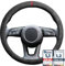 S-TETIC® Premium Lenkradbezug aus Alcantara | Racing Red Edition | Universalgröße 36-38 cm | Lenkradcover | für Sommer und Winter
