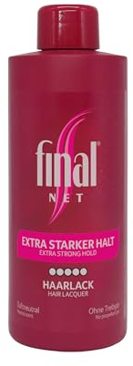 Final NET Extra starker Halt – Fixing Spray, Glanzspray, Extra starker Halt für Locken und glatte Haare, Haarspray Damen, Haarspray Herren, Haarspray unparfümiert, Austauschflasche – 125 ml
