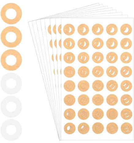 Huudngeje 800 Stück Papierlochverstärkung, 1/4 Binderlochverstärkungskreise (Set Aus Kraft- und Transparentpapier)