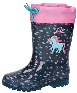 Lico Mädchen Powerlight W Blinky Gummistiefel, Marine/Rosa/Türkis, 21 EU