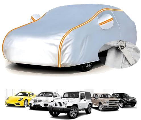 Autoabdeckung Vollgarage für V𝐨lksw𝐚gen Sharan 2 2010-2022(485,4x190,4x172cm),Sonnenschutz, wasserdicht, Vier Jahreszeiten, Umweltschutz, Lange Reflektorstreifen, Anti-Aging