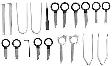 casstaly 20Pcs Stereo Dash CD Player Removal Tool Set Automobile Replacement Parts Car Radio Audio Removal Install Key Kit