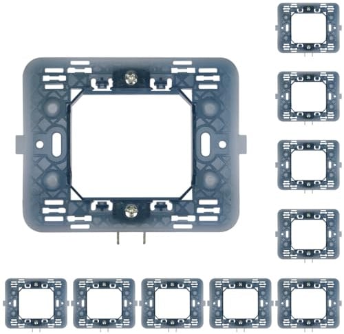 CILIA Supporto Compatibile Con MATIX, Supporto Per Scatola 502 503 504 507, Supporti in Plastica per Interruttori e Prese, Supporto 2/3/4/6 Moduli (10 Pezzi Azzurro Chiaro, 2 Moduli)