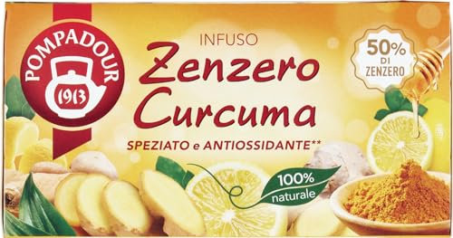 Pompadour Zenzero Curcuma, 20 x 1.8g