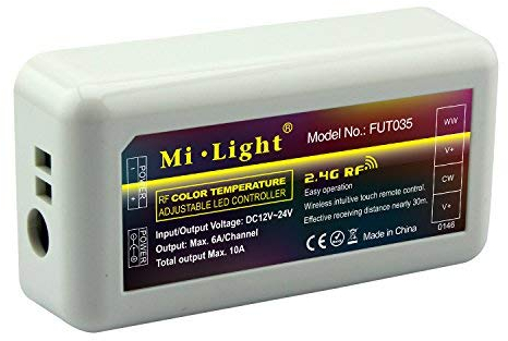 LIGHTEU, Miboxer dualer weißer WW/CW Farb LED Streifen Controller Farbtemperatur von warmweiß bis kaltweiß einstellbar, fut035