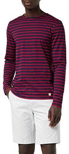 Armor Lux Herren Marinière Plozévet Homme Langarmshirt, Blau (455 Navire/Braise 455), L EU