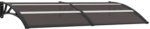 vidaXL Auvent de Porte Store Marquise de Porte d’Entrée Marquise d'accueil Solaire Toit Abri Banne Ombre Protection Noir 200x100 cm PC