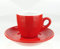 Moka Consorten | Extra dickwandige Espressotassen | 0,8 cm Wandstärke | rot | 6 Tassen + 6 Untertassen (rot)