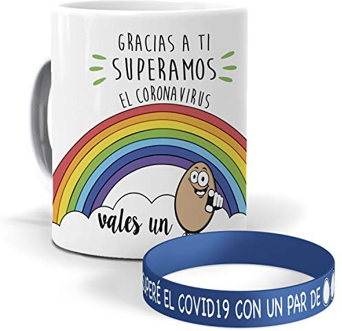 mundohuevo Taza y Pulsera Gracias a ti superamos el coronavirus