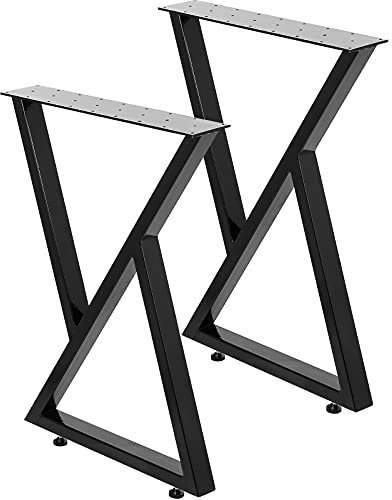 VEVOR Metal Table Legs Set - Black, 28” Height, 24” Width, 1763lbs Load Capacity, Heavy Duty, Modern Zig Zag Style