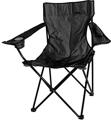 Albert Austin Beach Chair Folding Camping Chairs ― Lightweight Folding Chair Outdoor Seat For Camping, Fishing, Beach (Black)