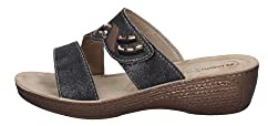 inblu Damen Ciabatte avvolgenti doppia Fascia e Strass Hausschuh, Nero, 40 EU