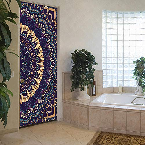 YQLKD Türaufkleber Dekoration Osmanische Motive Selbstklebende Türtapete PVC Home Poster Wandbild