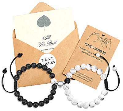 D Dongjiangjin Gift Pärchen Armband Couple Paar Armband Magnet für 2 Paare Freundschaft Beziehung Armbänder Geschenke für Sie und Ihn Paare Frauen Männer