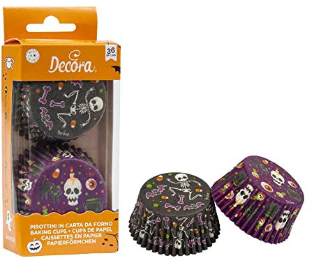 Decora 0339864 CF 36 Backförmchen Happy Halloween 50 x 32 mm, Kunststoff, Orange