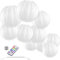 10 x Nylon Lampions - Weiß - inkl. LED mit Fernbedienung inkl. Federhaken