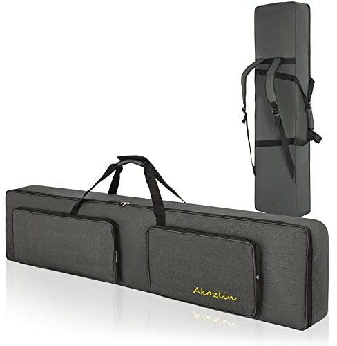AKOZLIN 88 Key Keyboard Bag Portable Durable Electric Piano Padded Case Gig Bag Universal Waterproof Oxford Thicken Gig Bag with 10mm Pearl Padded 54.3×14.1×6.6