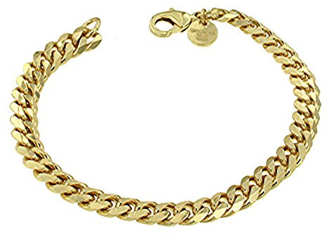 Original italienisches Panzerarmband Doublé 7mm breit 19 cm Goldarmband Armband Damen Herren Schmuck ab Fabrik tendenze Italy