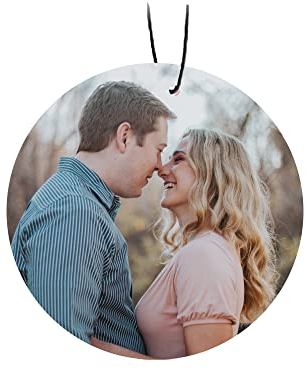 Jacklin F Personalisierter Auto Lufterfrischer mit Bild Personalisiertes Foto Auto Hängeornament Autodüfte Lufterfrischer Anhänger für Auto Rückspiegel Geschenke zum Geburtstag Valentinstag