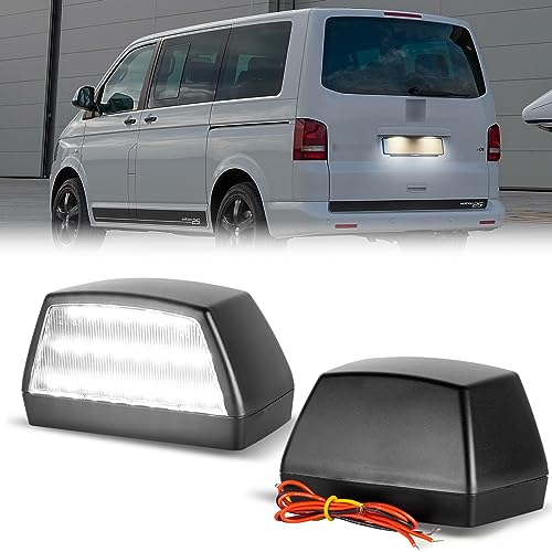 POPMOTORZ LED Kennzeichenbeleuchtung für Mercedes-Benz T2 Vanio VW T4 Pick up T5 Pick up LT I Pick up Maxxum LED Nummernschildbeleuchtung 24 SMD mit CAN-Bus Fehlerfrei Weiß, 2 Stücke
