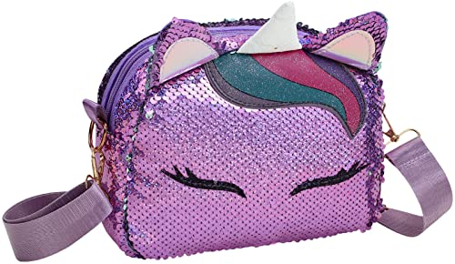 TENDYCOCO Einhorn-Crossbody-Geldbörse – Glitzer-Pailletten-Einhorn-Umhängetasche Handtasche Messenger Bag Für Mädchen