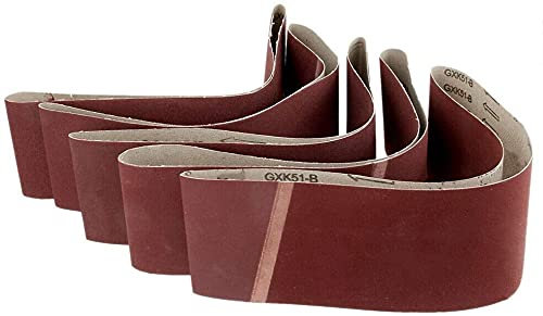 MACHSWON 5 Pack Cloth Sanding Belts Sanding Paper Sanding Belts 75mm x 533mm 180 Grit