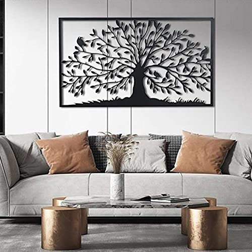 Exquisite Wandskulptur Kunstdekor 200 x 100 cm Metall Lebensbaum Wandkunst Dekoration Geometrische Lebensbaum Silhouette Einfache Lebensbaum Skulptur Einfach aufzuhängen Anti-Rost Lebensbaum Wanddekor
