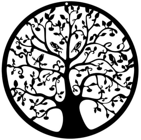 KAISELINNA Metal Tree of Life Wall Decor Hollow Out Creative Art Crafts Wall Hanging Art Decoration for Balcony Patio Porch Bedroom Living Room Garden Office and Farmhouse (28cm Black)