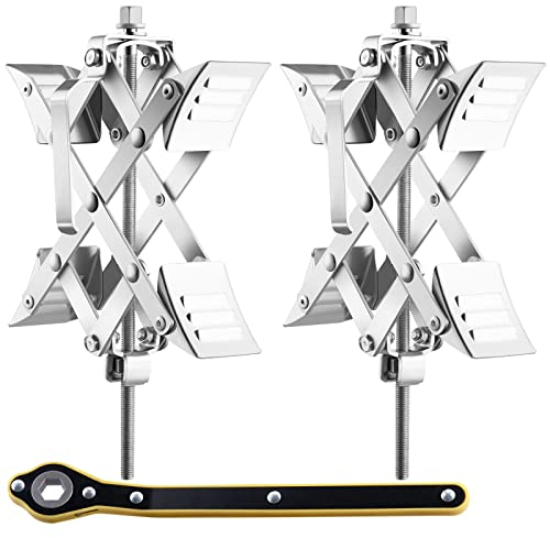 VEVOR Estabilizador de Ruedas para Vehículos Recreativos en Forma de X Calzo para Ruedas 2 Piezas Apto para Neumáticos de 3,8-25,4 cm con Llave de Trinquete y Bolsa de Almacenamiento para Caravanas