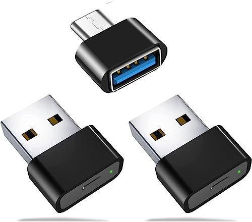QUI Metal USB Mouse Jiggler with Switch Button,Automatic Mouse Mover with 2 Jiggle Modes,Supports Multi-Track,Driver-Free,Plug-and-Play Keeps PC/Laptop Awake… (Black 2PCS)