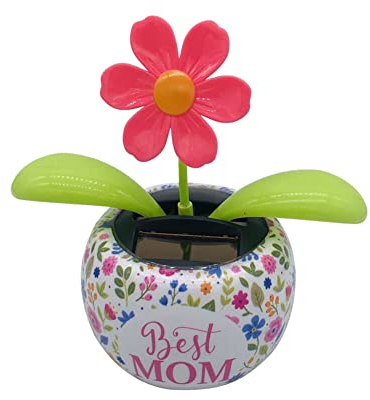 Solar Wackelfigur Blumen, Tanzende Blume Auto Armaturenbrett Deko Blumen Solarbetriebene Wackelblume Schüttelnde Wackelkopf Schwingende Blume Spielzeug für Auto Schreibtisch Büro, 11.5cmx10cmx7cm