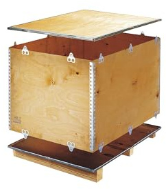 kaiserkraft | Holzfaltkiste Standard | Mit Kufen, Außen-LxBxH 800 x 600 x 516 mm