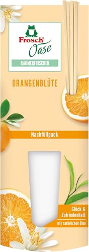 Frosch Oase Raumerfrischer Orangenblüte, Raumduft mit fruchtig-frischer Orangen-Note, Nachfüllpack, 5er Pack (1 x 90 ml)