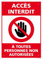 Panneau Accès Interdit À Toutes Personnes Non Autorisées Alu 2 Mm - 210 X 300 Mm Signalisation Rectangulaire Prépercée Avec Kit De Fixation Fabrication Française