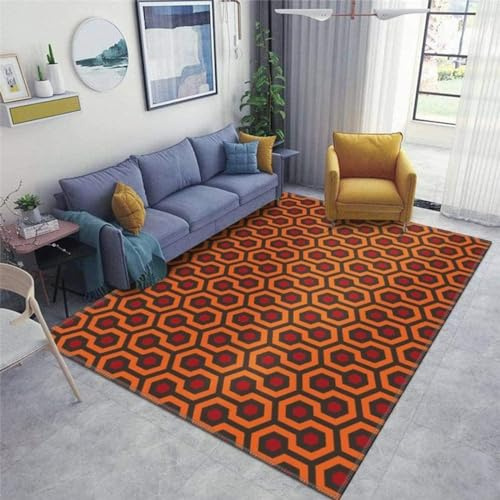 BEIGGA Das Shining Overlook Hotel Orange Art Teppich, Maschinengewebt Flachgewebter Großer Teppiche - für Schlafzimmer Wohnzimmer Esszimmer Balkon,180 x 240 cm