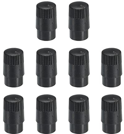 QUARKZMAN 10 Stück 180° Potentiometer Knöpfe ABS Gitarre Drehknopf für 6mm D Typ Welle, Schwarz