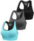 Sykooria Damen Sport BH Gepolstert Bustier Damen BH ohne Buegel Racerback Push up BH mit Farbverlauf Sport Top für Yoga Fitness, 317-Schwarz+Grau+Blau, M