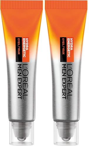 L'Oréal Men Expert - Roll-On Anti-Cernes & Anti-Poches pour Homme - Hydrate & illumine - Concentré en Vitamine C & Caféine - Usage Quotidien - Hydra Energetic - 10 ml