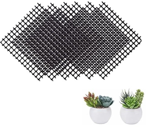 TUKNN Mallas de Plástico para Bonsái, Rejilla de Drenaje Cuadrada, Almohadilla de Malla para Macetas, Alfombrilla de Rejilla Inferior BonsáI, Jardinería Maceta Agujero Malla, Malla para Bonsai, 50PCS
