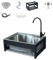 Fregadero con Escurridor Cocina, Fregadero Mural de Acero Inoxidable con 1 Cubeta, Fregadero de Cocina Independiente, con Mezclador y Juego de Desagüe(Color:C,Size:B58*43)